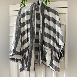 La BOTTEGA DI BRUNELLA LINEN STRIPE JACKET BOXEY SHAPED EXCELLENT CONDITION O/S